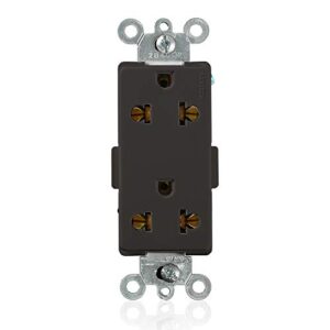 leviton 5835-e decora plus straight blade and europlug receptacles, commercial specification grade, 16 amp, 250 volt, black