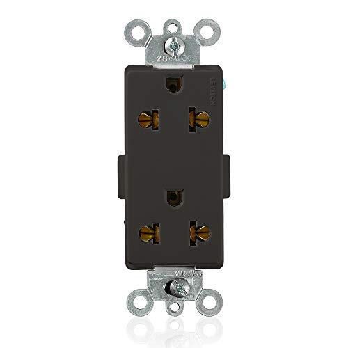 Leviton 5835-E Decora Plus Straight Blade and Europlug Receptacles, Commercial Specification Grade, 16 Amp, 250 Volt, Black