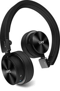 akg y45bt black mini on-ear wireless bluetooth headphone with nfc and by-pass cable, black