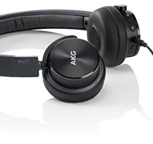 AKG Y45BT Black Mini On-Ear Wireless Bluetooth Headphone with NFC and By-Pass Cable, Black