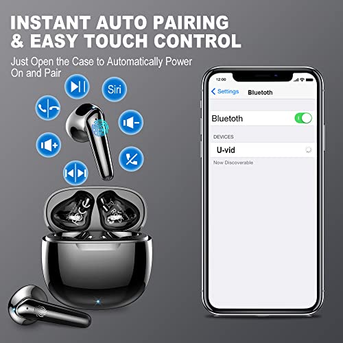 Wireless Earbud, Bluetooth 5.3 Headphones with 4 ENC Mic, Bluetooth Earbud in Ear Noise Cancelling Wireless Earphones Deep Bass Mini Earbud 40H Play IP7 Waterproof Sports Ear Buds USB-C[New Upgrade]