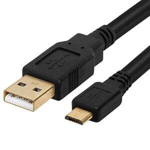 cmple – 10ft micro usb cable android charger, high speed usb to micro usb cable, usb 2.0 a male to micro b male, gold-plated usb charging cable for samsung, htc, tablet and more – 10 feet black