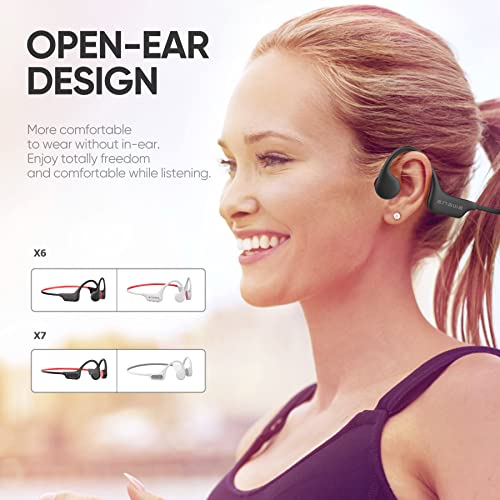 ENGWE Bone Conduction Headphones, Wireless Bluetooth Bone Conducting Earbuds with 16 GB Storage, Long Battery Life, IP68 Waterproof, Open Ear Headset with Mic, for Jogging, Cycling, Hiking