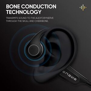 ENGWE Bone Conduction Headphones, Wireless Bluetooth Bone Conducting Earbuds with 16 GB Storage, Long Battery Life, IP68 Waterproof, Open Ear Headset with Mic, for Jogging, Cycling, Hiking