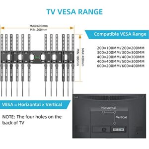 Height Adjustable TV Wall Mount, Bracket for Most 42-75 inch LED, LCD Monitor and Plasma TVs, Holds up to 132lbs, Max VESA 600x400mm by XINLEI (MFA6)