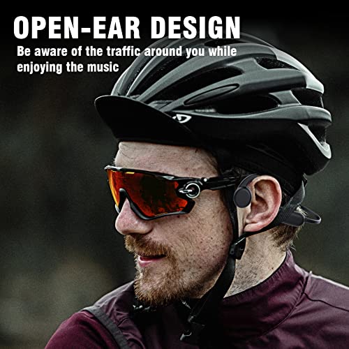 Bone Conduction Bluetooth Headphones Swimming Headphones IPX 8 Waterproof Open Ear Wireless Sport Headsets with MP3 Play 8 G Memory for Running Working (Black)