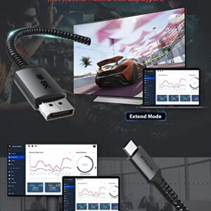 Stouchi USB C to DisplayPort 1.4 8K Cable 2M/6.6Ft Thunderbolt 4/3 to DP 4K@144Hz/120Hz 5K@60Hz 2K@240Hz HBR3 Adapter for iPad Pro M2, 2021 MacBook Pro, M1 Mac Mini, Dell XPS