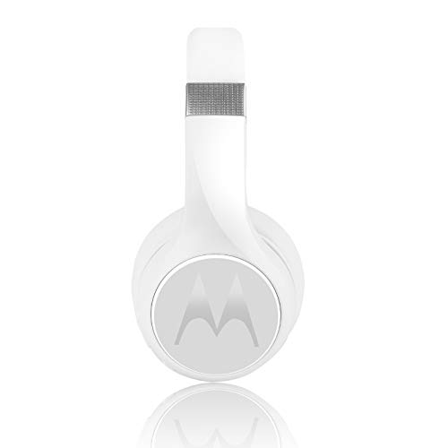 Motorola Escape 220 Passive Noise Canceling Headphones | Bluetooth Headphones with Microphone | Wireless Headphones with 24 Hour Battery Life | Voice Assistant Compatible Headphones (White)