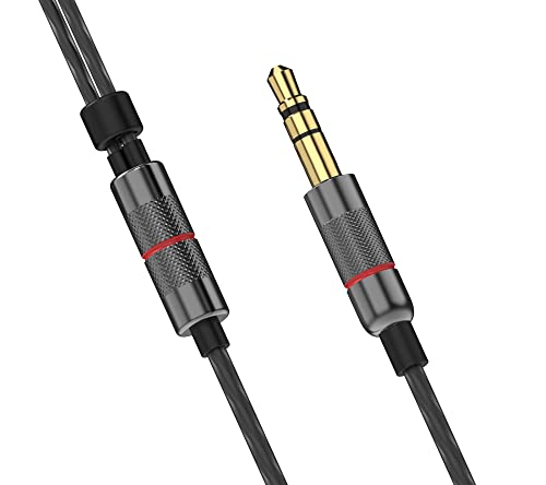 Betron ELR50 in Ear Headphones Earphones Wired with Noise Isolating Earbuds Tangle Free Cord Lightweight Carry Case Soft Ear Buds 3.5mm Plug, Black