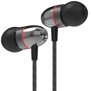Betron ELR50 in Ear Headphones Earphones Wired with Noise Isolating Earbuds Tangle Free Cord Lightweight Carry Case Soft Ear Buds 3.5mm Plug, Black