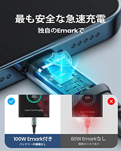 USB C Cable, INIU 100W PD 5A QC Fast Charging USB C to USB C Cable, Nylon Braided Type C Data Cord USB-C Phone Charger for Samsung S21 Note 10 iPad Pro MacBook Tablets LG Google etc.