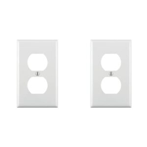 leviton 80703-w 1-gang duplex device receptacle wallplate, standard size, thermoplastic nylon, device mount, white (pack of 2)