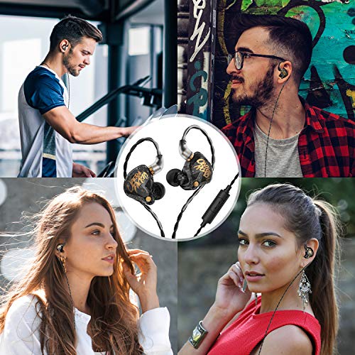 YINYOO KBEAR OS1PRO in Ear Monitor Earbuds for Musicians, HiFi Headset Earphones Headphones Wired, Graphene Dynamic Bass Boosted Loud, Noise Canceling, Auriculares Detachable Cable (with mic, Black)