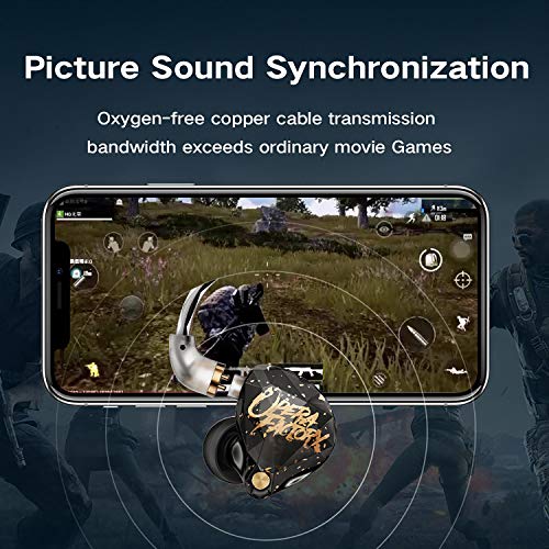 YINYOO KBEAR OS1PRO in Ear Monitor Earbuds for Musicians, HiFi Headset Earphones Headphones Wired, Graphene Dynamic Bass Boosted Loud, Noise Canceling, Auriculares Detachable Cable (with mic, Black)