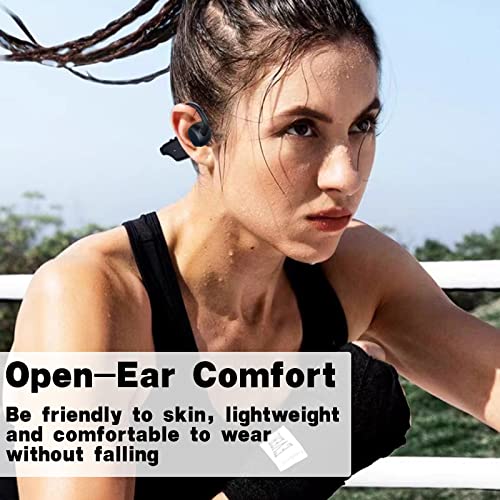 ULymie Bone Conduction Sport Headphones Wireless Open-Ear Bluetooth Sweat Resistant Over Ear for Running, Hiking, Cycling, Gaming, Gym,20 Hours of Call, Black Earphones