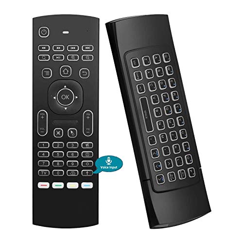 Air Mouse,MX3 Pro Backlit Mini Keyboard,Voice Remote Control,Mini Wireless Keyboard & IR Learning Air Mouse Remote,Best for Raspberry Pi 4 Android Smart Tv Box HTPC IPTV PC Pad Xbox