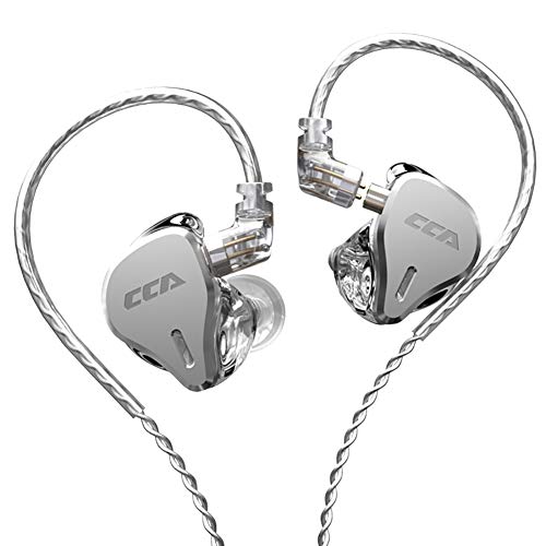 CCA CS16 in-Ear Monitors, 16BA Reference HiFi Stereo IEM Wired Earphones/Earbuds/Headphones with Detachable Cable 2Pin for Musician Audiophile (Without Mic, Silver)