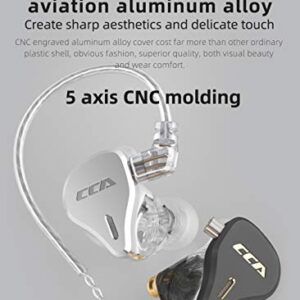 CCA CS16 in-Ear Monitors, 16BA Reference HiFi Stereo IEM Wired Earphones/Earbuds/Headphones with Detachable Cable 2Pin for Musician Audiophile (Without Mic, Silver)