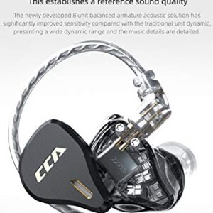 CCA CS16 in-Ear Monitors, 16BA Reference HiFi Stereo IEM Wired Earphones/Earbuds/Headphones with Detachable Cable 2Pin for Musician Audiophile (Without Mic, Silver)