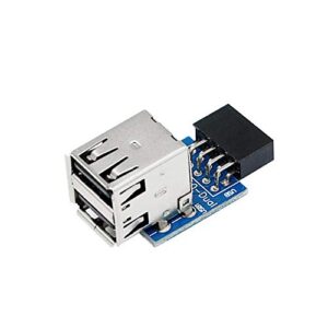 sinloon 9pin usb 2.0 female pin dual 2 port usb motherboard header adapter-dual layer type for pc (dual)