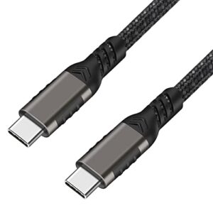 elfesoul usb c to usb c cable 10ft, usb c 3.2 gen 2 cable 20gbps data transfer usb c cable 100w pd fast charging cable for macbook pro, ipad pro, galaxy s22, nylon braided, black.
