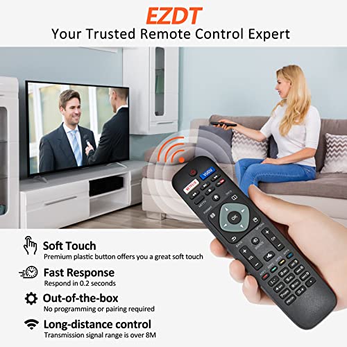 Newest Universal Philips TV Remote Control NH500UP for Philips LCD LED 4K UHD Smart TVs with Netflix Vudu YouTube Nettv Button