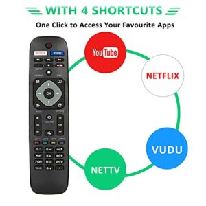 Newest Universal Philips TV Remote Control NH500UP for Philips LCD LED 4K UHD Smart TVs with Netflix Vudu YouTube Nettv Button