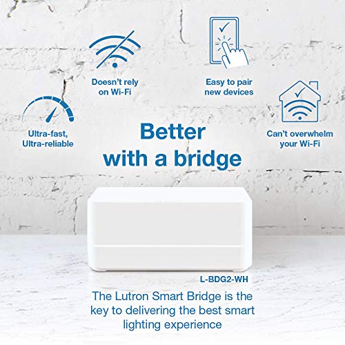 Lutron Caseta Deluxe Smart Switch Kit | Compatible with Alexa, Apple HomeKit, and the Google Assistant | P-BDG-PKG2WS-WH | White