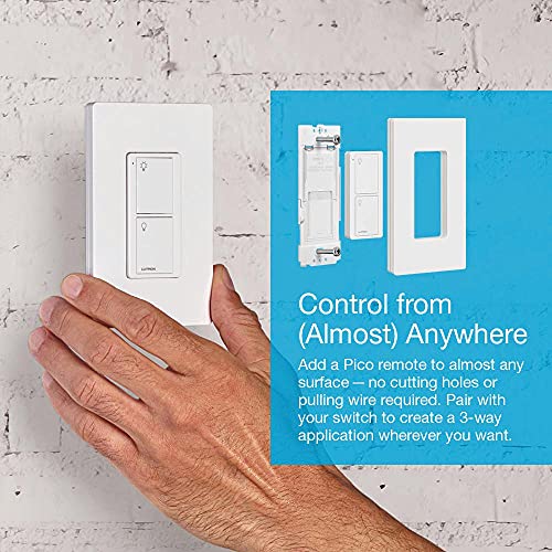 Lutron Caseta Deluxe Smart Switch Kit | Compatible with Alexa, Apple HomeKit, and the Google Assistant | P-BDG-PKG2WS-WH | White