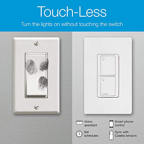 Lutron Caseta Deluxe Smart Switch Kit | Compatible with Alexa, Apple HomeKit, and the Google Assistant | P-BDG-PKG2WS-WH | White