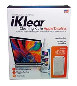 the original premium iklear screen cleaner kit for iphone, ipad, imac, gaming monitor, large screen tv’s, included with dmt cloth made in the usa