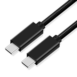 usb c-c video cable 6.6ft, cuxnoo 4k usb type-c monitor cable support 100w fast charge and 10gbps data syncing, black