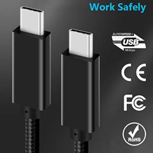 USB C-C Video Cable 6.6ft, Cuxnoo 4K USB Type-C Monitor Cable Support 100W Fast Charge and 10Gbps Data Syncing, Black