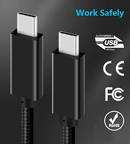 USB C-C Video Cable 6.6ft, Cuxnoo 4K USB Type-C Monitor Cable Support 100W Fast Charge and 10Gbps Data Syncing, Black