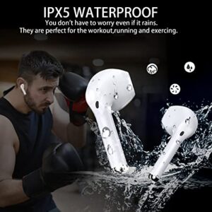 Wireless Earbuds Bluetooth 5.3 with Mic Touch Control Ultra-Light and Ergonomic Wireless Bluetooth Earbuds Sport Long Playtime with Charging Case IPX5 Waterproof for Android iPhone.