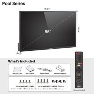 SYLVOX 55 inch Outdoor TV, 2000 nits Full Sun Outdoor Smart TV, 4K UHD Outside Television IP55 Weatherproof, Auto Brightness, ATSC & NTSC Tuner, Support Bluetooth & 2.4G WiFi, for Outside, Backyard