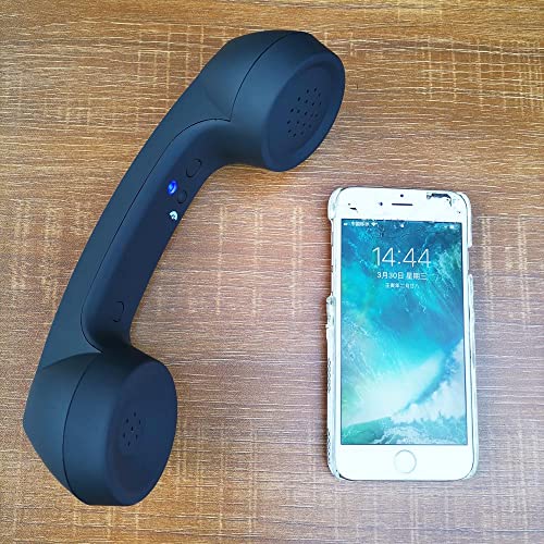 Retro Phone Handset Wireless Bluetooth Handset Mic Headphones Comfort Mic Speaker Phone Call Receiver Compatible with iPhone iOS Android iOS Cell Phone Telephone