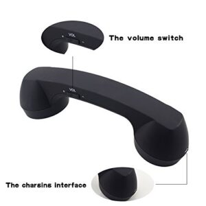 Retro Phone Handset Wireless Bluetooth Handset Mic Headphones Comfort Mic Speaker Phone Call Receiver Compatible with iPhone iOS Android iOS Cell Phone Telephone