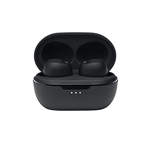JBL Tune 115TWS True Wireless in-Ear Headphones - JBL Pure Bass Sound, 21H Battery, Bluetooth, Dual Connect, Wireless Calls, Music, Native Voice Assistant (Black) (Renewed)