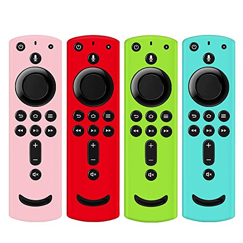 [4 Pack] Remote Cover for Fire TV Stick 4K, Silicone Remote case Compatible with Fire TV Cube/Fire TV(3rd Gen)/All-New 2nd Gen Alexa Voice Remote Control (Multicolor B)