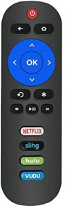 remote compatible with all onn roku tv remote with netflix, sling, vudu and hulu