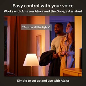 Philips Hue 75W Color Smart Button Starter Kit + Extra A19 Bulb, 4 Medium Lumen A19 Smart Bulbs, 1 Smart Button & 1 Hue Hub (Compatible with Alexa, Apple HomeKit & Google Assistant) (563338)