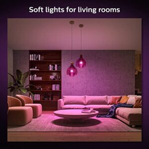 Philips Hue 75W Color Smart Button Starter Kit + Extra A19 Bulb, 4 Medium Lumen A19 Smart Bulbs, 1 Smart Button & 1 Hue Hub (Compatible with Alexa, Apple HomeKit & Google Assistant) (563338)