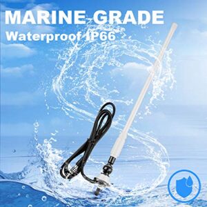 Boat Antennas Waterproof Marine Radio Antenna Car Flexible Rubber Mast FM AM Antenna for ATV UTV RZR SPA Yacht Camper GA057W (White)