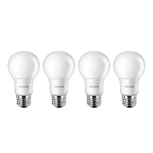 philips led non-dimmable a19 frosted light bulb: 800-lumen, 5000-kelvin, 9-watt (60-watt equivalent), e26 base, daylight, 4-pack,455600