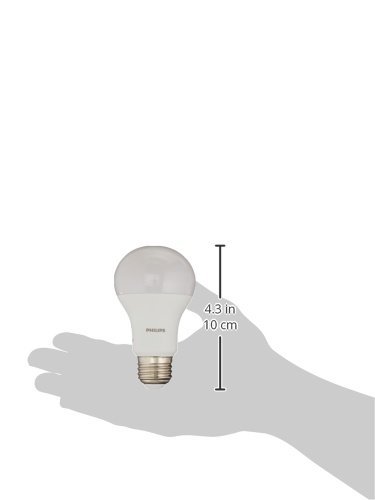 Philips LED Non-Dimmable A19 Frosted Light Bulb: 800-Lumen, 5000-Kelvin, 9-Watt (60-Watt Equivalent), E26 Base, Daylight, 4-Pack,455600