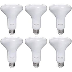 philips led dimmable br30 light bulb: 650-lumen, 5000-kelvin, 11-watt (65-watt equivalent), e26 base, frosted, daylight, 6-pack