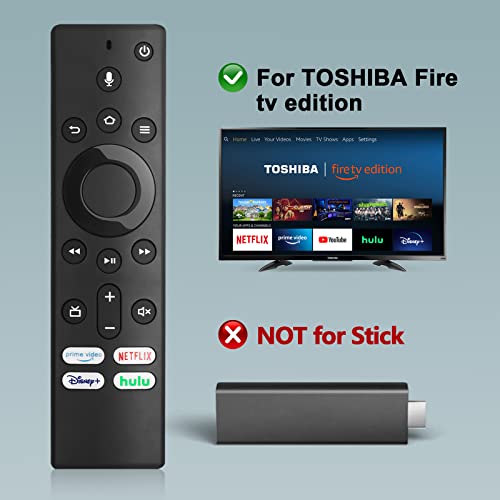 New CT-RC1US-19 Replacement Voice Remote Control for Toshiba Fire TV Edition Televisions 32LF221U19 43LF621U19 43LF421U19 43LF711U20 32LF221C19 55LF621U19 50LF711U20 49LF421U19 50LF621U19 TF50A810U19