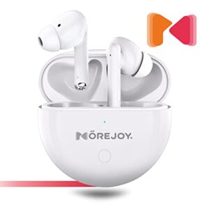 morejoy wireless earbuds, bluetooth earbuds stereo bass sound, bluetooth headphones with noise cancelling mic, ip7 waterproof for sports, 21h playtime, usb-c fast charge, for android ios