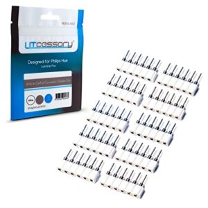 litcessory 6-pin to cut-end connector for philips hue lightstrip plus (solder-on) (10 pack, white – standard 6-pin v3)